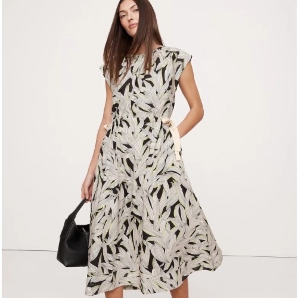 Banana Republic NWT Cotton Poplin Tie-Waist Midi Dress